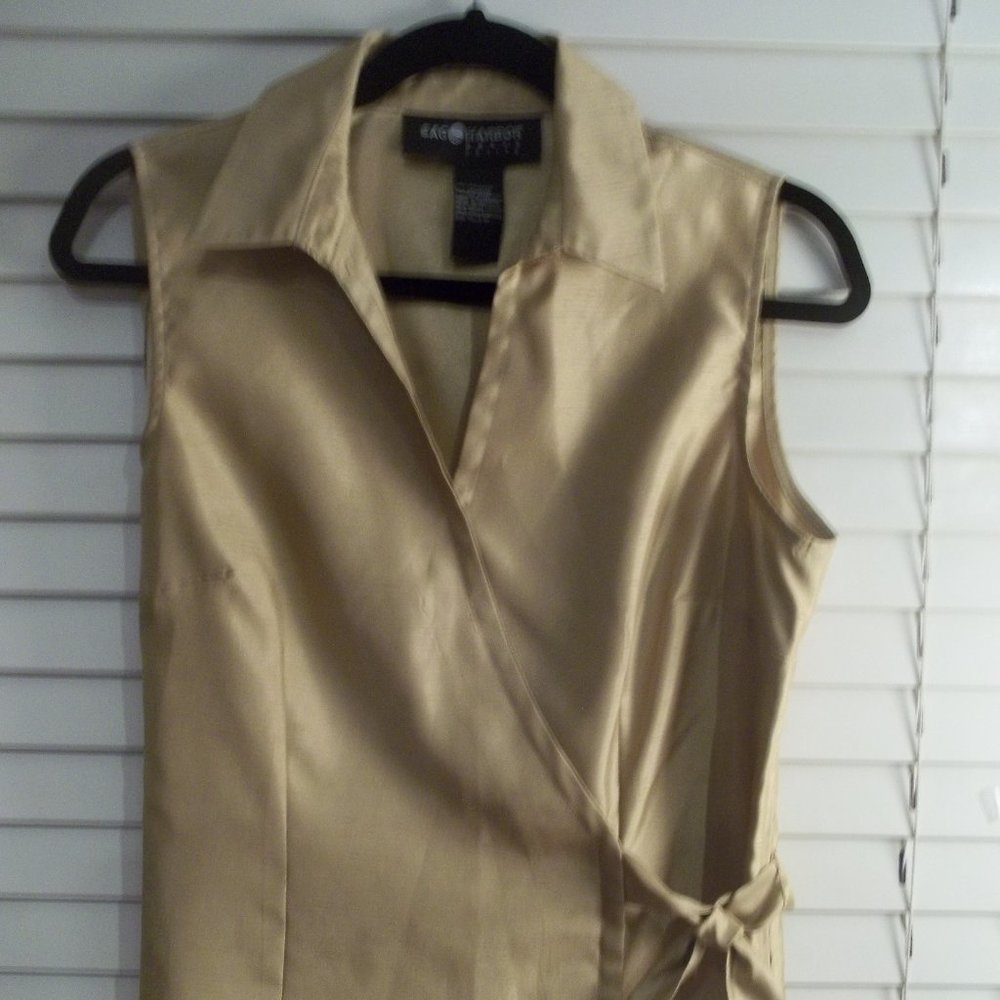 Sag Harbor Dress Petites - Sleeveless, Wrap Around Tie, Side Zipper ** EUC **
